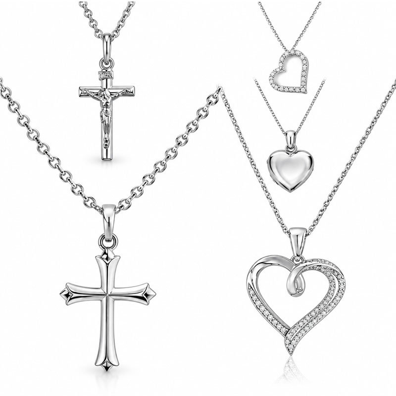 Sterling Silver Pendants, Lockets & Necklaces