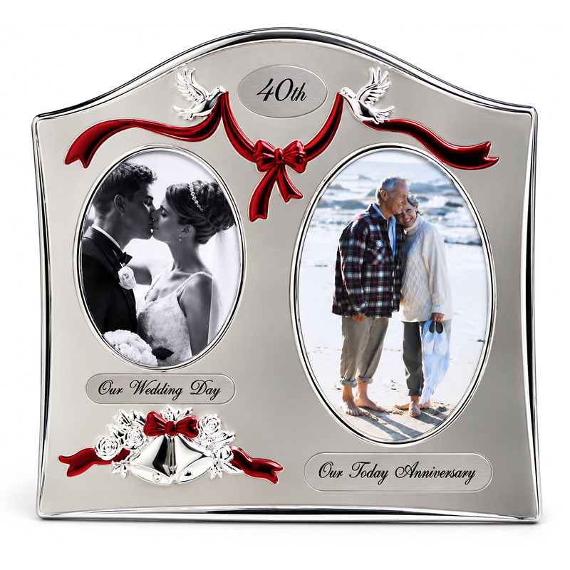 40th Wedding Anniversary Photo Frame 40th Wedding Anniversary Double Photo Frame