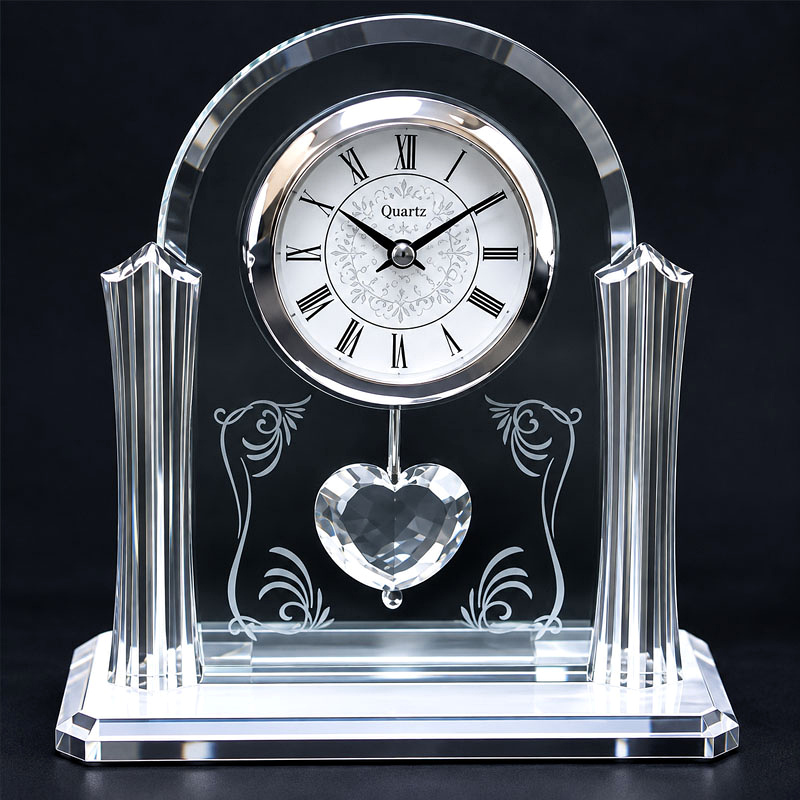 Metal & Glass Pendulum Clock - Custom Anniversary Gift