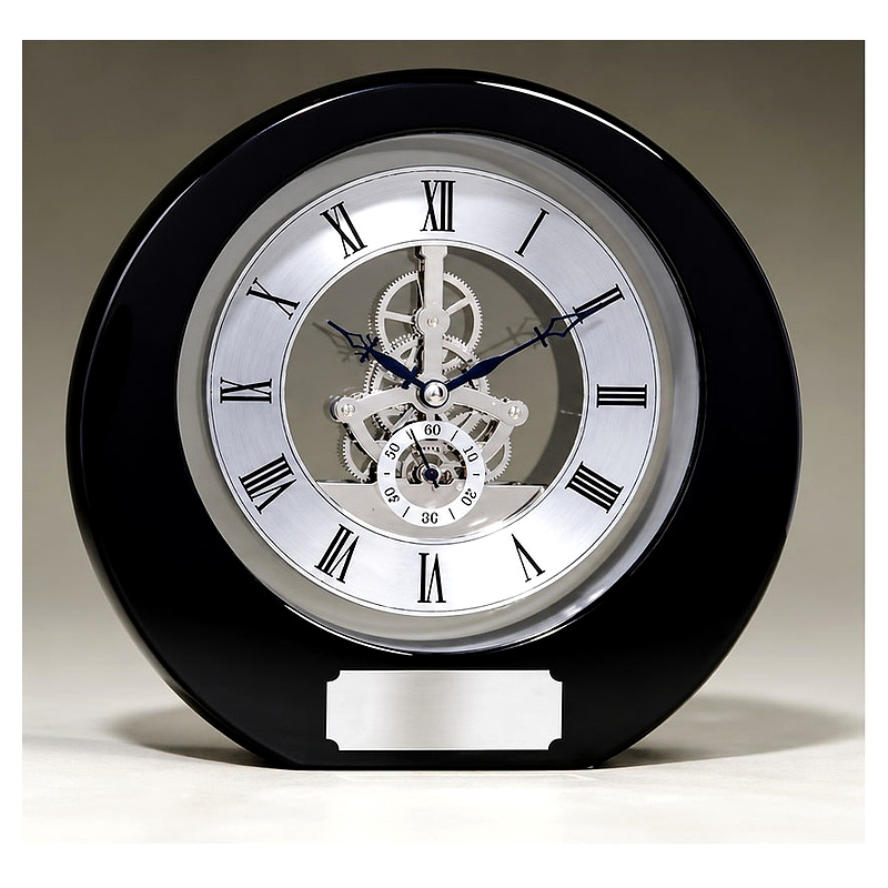 Crystal Clear Skeleton High Quality Clock Crystal round skeleton clock, engravable gift