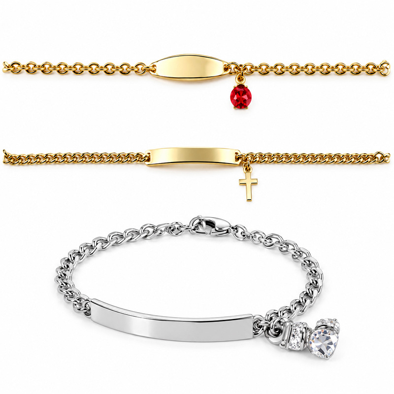 Baby Id Bracelets Sterling Silver/Stainless Steel