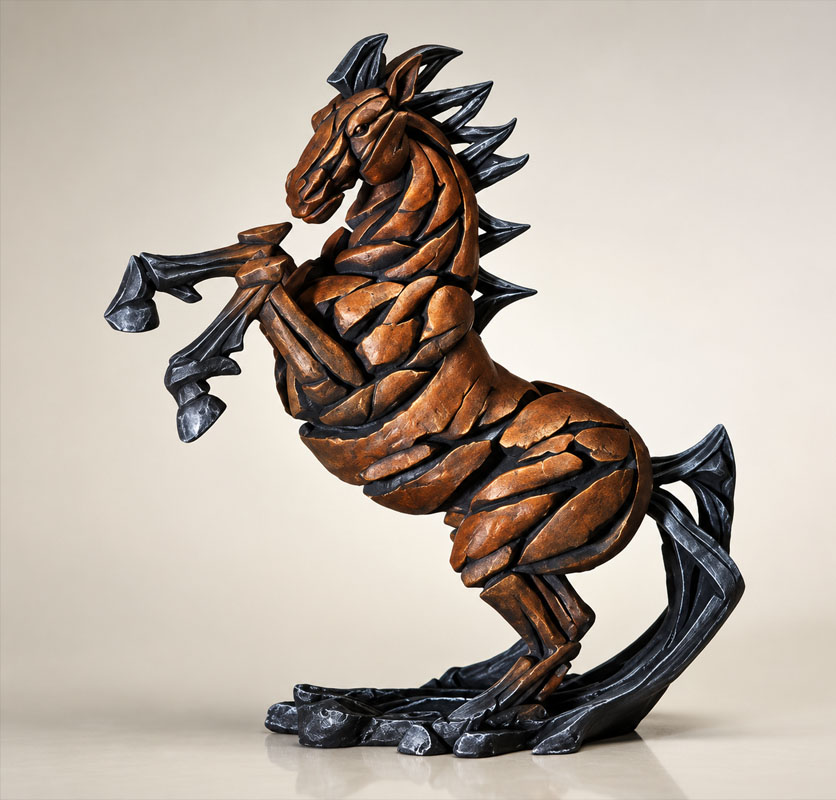Edges Horse Figure Black and Brown 13x11x5.5