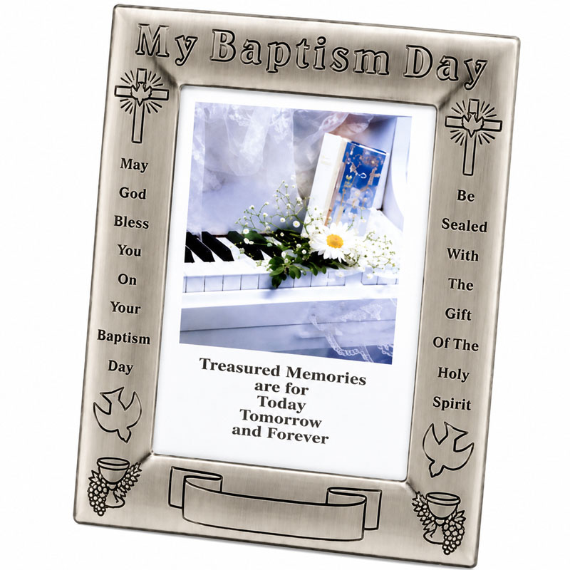 4x6" My Baptism Pewter Photo Frame