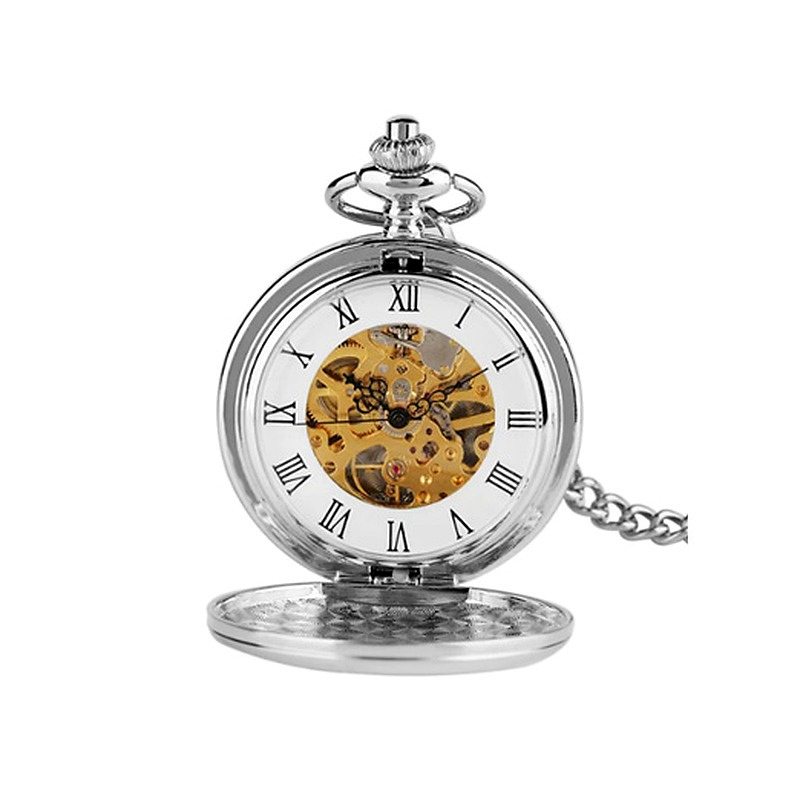 17-jewels wind-up mechanical pocket watch, engravable